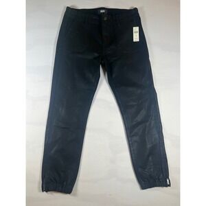 PAIGE Black Coated Cargo Pants Womens Size 30 Zip Ankle Jogger Style NWT
